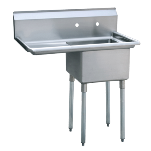 Atosa MRSA-1-L 39" W 18 Ga. Stainless Steel 1-Compartment with 18" Left Drainboard MixRite Sink