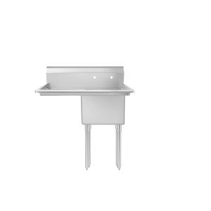 Atosa SS1818D11L18 Mixrite 38.5" W 18 Gauge Stainless Steel 1-Compartment Sink