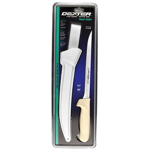 Dexter S133-9WS1-CP 9" White Sani-Safe Fillet Knife with Polypropylene Handle