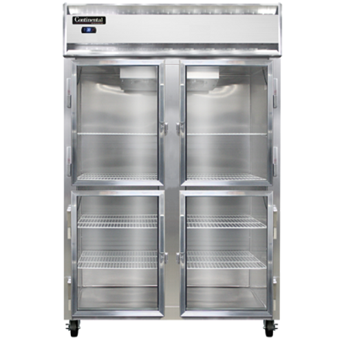 Continental Refrigerator 2RSNSAGDHD 52" W Two-Section Glass Door Reach-In Refrigerator