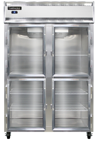 Continental Refrigerator 2RSNSAGDHD 52" W Two-Section Glass Door Reach-In Refrigerator