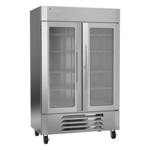 Victory Refrigeration LSF49G-1 UltraSpec Series Merchandiser Freezer Featuring Secure-Temp Technology Reach-In Two-Section Self-Contained Refrigeration 49 cu. ft. Capacity