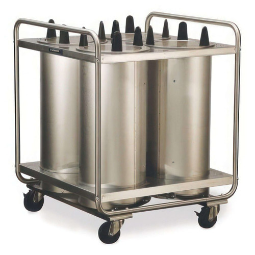 Lakeside 7406 Easy-Glide 6.5" Dia. Round Stainless Steel 4-Tube Open Mobile Dish Dispenser