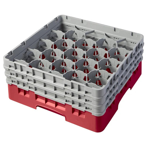 Cambro 20S638163 Camrack Glass Rack With (3) Soft Gray Extenders - 3 Cases