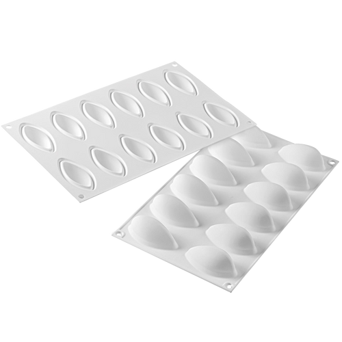 Matfer Bourgeat 258313 Silikomart 3D Mold "Quenelle 24" 11-3/4"L x 7"W Silicone