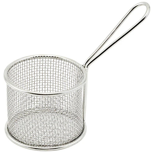 Winco FBM-32R
 3-3/4"
 Stainless Steel
 Round
 Mini Fry Basket