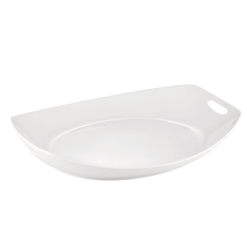 CAC China MX-STU81 Super White Porcelain Oval Catering Collection Tray (6 Each Per Case)