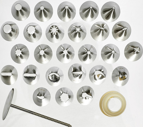Winco CDT-26 Stainless Steel 26-Piece Cream Nozzle Set ( 26 piece Set)