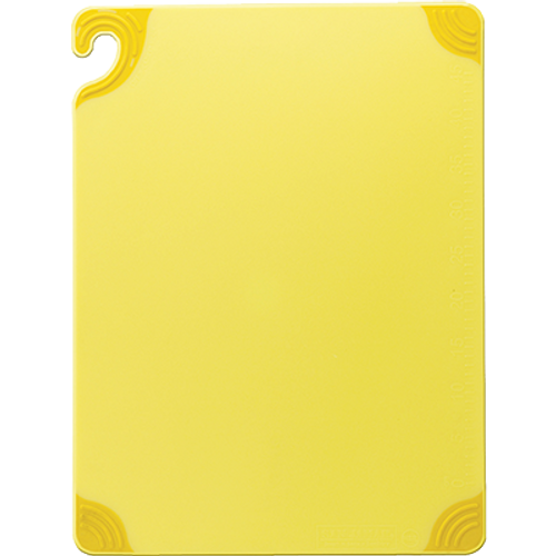 San Jamar CBG152012YL 15" x 20" x 1/2" Yellow Co-Polymer Saf-T-Grip Cutting Board