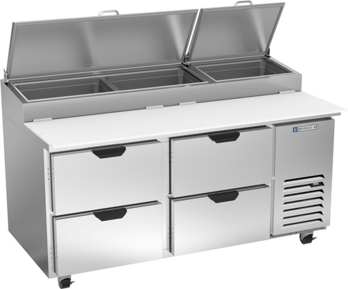 Beverage Air DPD67HC-4 67" W Two-Section Pizza Top Refrigerated Counter