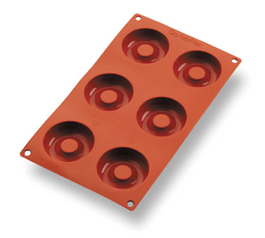 Matfer Bourgeat 257928 Gastroflex Savarin Mold 6 Per Sheet 2-9/16" Dia. x 3/4"H Savarins Food Grade Silicone
