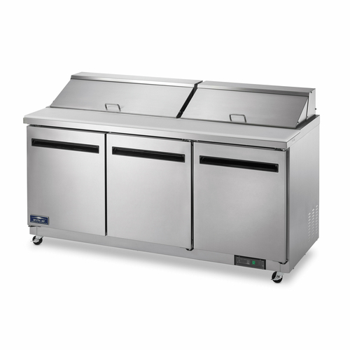 Arctic Air AMT72R 71.5" W Three-Section Three Door Mega Top Sandwich or Salad Prep Table