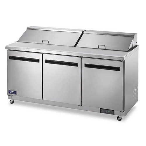 Arctic Air AMT72R 71.5" W Three-Section Three Door Mega Top Sandwich or Salad Prep Table
