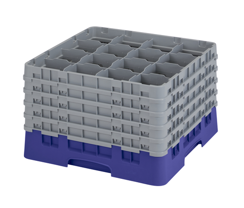 Cambro 16S1058186 Camrack Glass Rack With (5) Soft Gray Extenders - 2 Cases