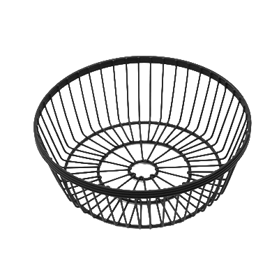 American Metalcraft WBBR80 8" Metal Black Round Wire Basket