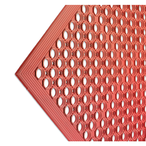 San Jamar KM1200B 3'L x 5'W x 1/2"D Red Kitchen Mat
