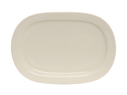 Tuxton BEH-131M Ceramic American White/Eggshell Rectangular Daytona Platter (1 Dozen)