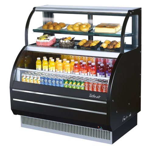 Turbo Air TOM-W-60SB-N 62.63" W Open Display Merchandiser Combination Case with Refrigerated Top Shelf Combination Case