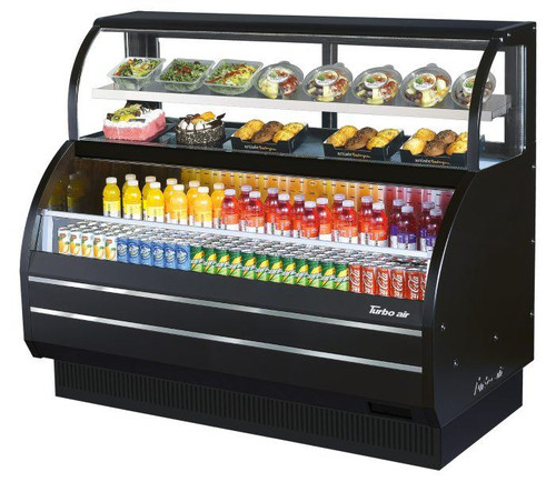 Turbo Air TOM-W-60SB-N 62.63" W Open Display Merchandiser Combination Case with Refrigerated Top Shelf Combination Case