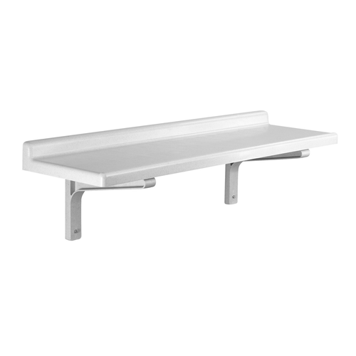 Cambro CSWS1836SK480 Camshelving Shelf Wall-Mounted Solid 36"W Polypropylene 2" Molded Backsplash Speckled Gray
