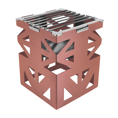 Eastern Tabletop 1742CP 8”W x 8”D x 10”H Copper 18/10 Stainless Steel Lexus Ridge Design Connecting Riser Stand