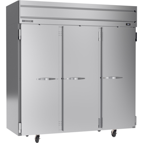 Beverage Air HR3HC-1S 78" W Three-Section Solid Door Reach-In Horizon Series Refrigerator