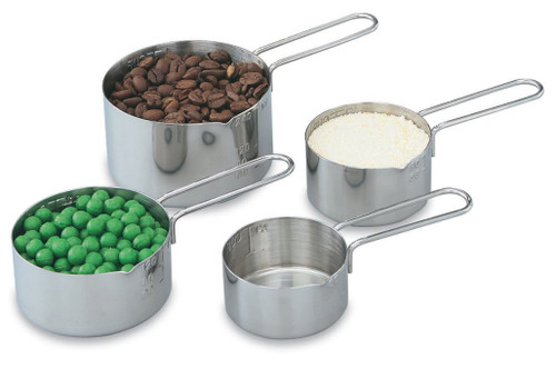 Vollrath 47119 Stainless Steel 4-Piece Measuring Cup Set