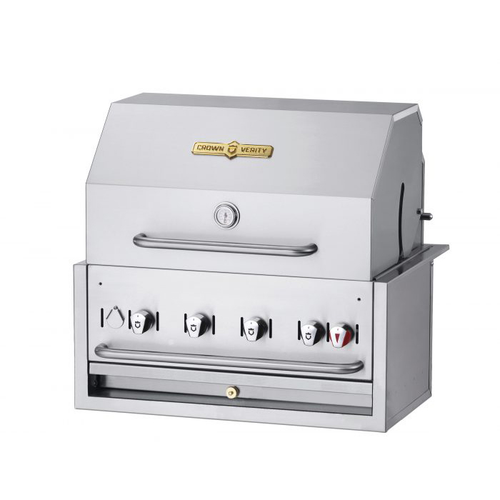Crown Verity IBI30-NG Infinite Series Natural Gas 30" Built-In Outdoor Charbroiler with 4 Burners - 60,500 BTU