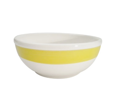 CAC China R-18-Y 5.88" Dia. 15 Oz. Yellow Ceramic Round Rainbow Nappie (3 Dozen Per Case)