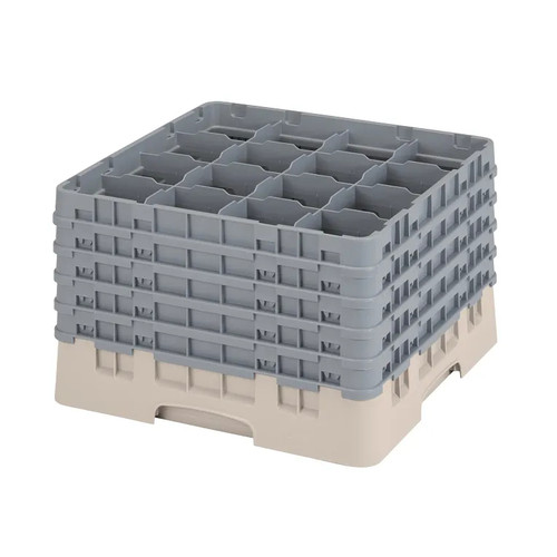 Cambro 16S1058184 Camrack Glass Rack With (5) Soft Gray Extenders - 2 Cases