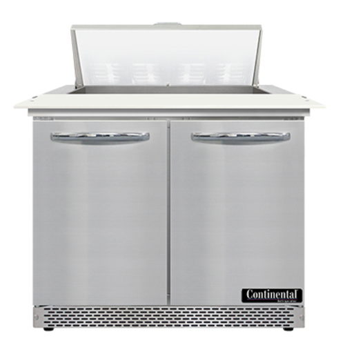 Continental Refrigerator SW36N8C-FB 36" W Two-Section Two Door Sandwich Unit