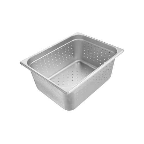 CAC China SSPH-25-6P Half Size 6" Deep 25 Ga. Stainless Steel Perforated Steam Pan (12 Each Per Case)