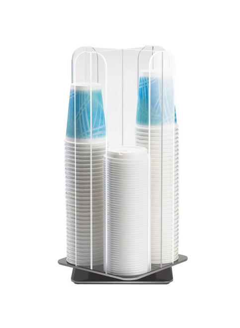Cal-Mil 378 Clear 8-1/4" x 8-1/4" x 18"H Classic Cup/Lid Organizer