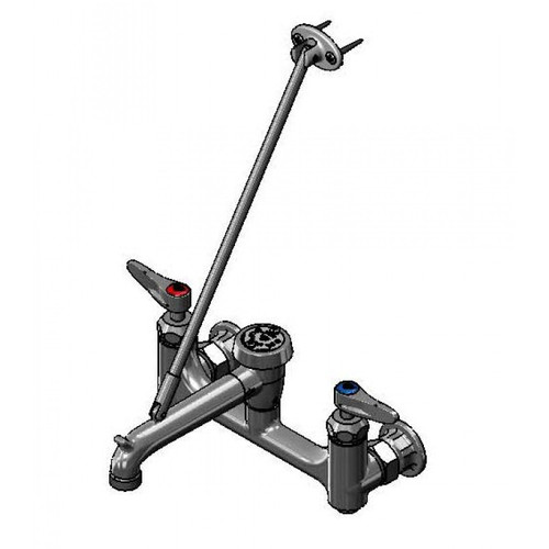 T&S Brass B-0665-CRBSTRVR Service Sink Faucet wall mount 8" centers