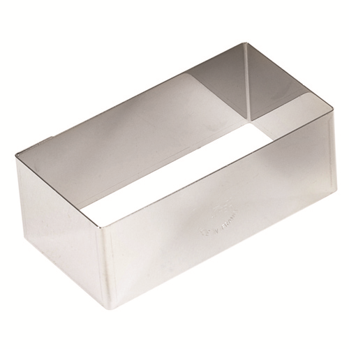 Matfer Bourgeat 376061 3.25"L x 1.62"W x 1.25"H Stainless Steel Rectangle Nonnette Ring - 1 Pack