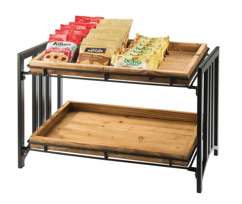 Cal-Mil 1722 23"W x 13"D x 15"H Black Steel Mission Merchandiser Frame