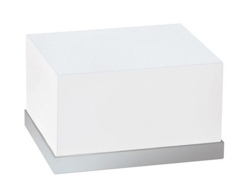 Cal-Mil 3026-55 12"W x 10"D x 6-1/2"H Rectangular White Stainless Steel Luxe Display Riser