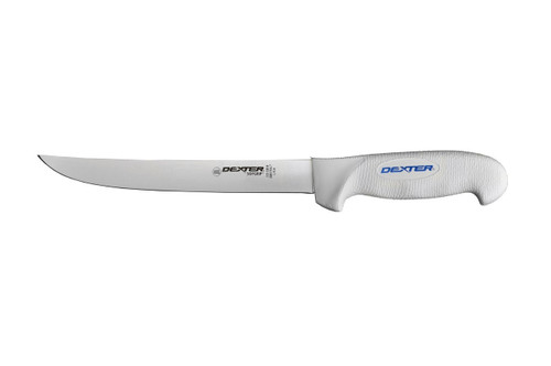 Dexter 24133 8" White SofGrip Fillet Knife with Soft Rubber Grip Handle