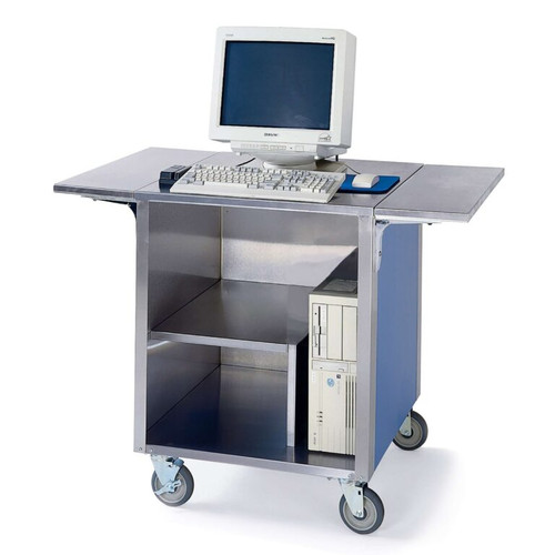 Lakeside 641 51.25" W Stainless Steel Cashier Stand with 5" Swivel Casters