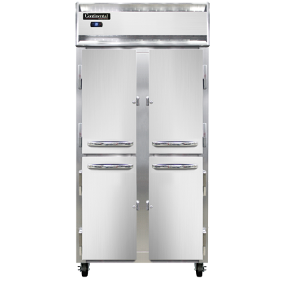 Continental Refrigerator 2RSESNSAHD 36.25" W Two-Section Solid Door Reach-In Slim Line Refrigerator