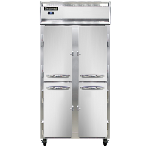 Continental Refrigerator 2RSESNSAHD 36.25" W Two-Section Solid Door Reach-In Slim Line Refrigerator