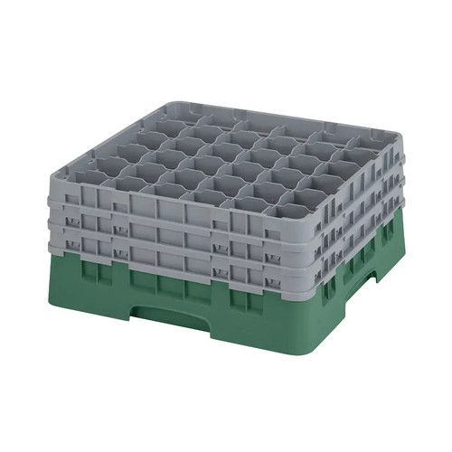 Cambro 36S738119 Camrack Glass Rack With (3) Soft Gray Extenders - 3 Cases