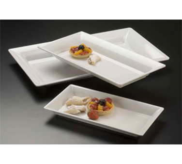 American Metalcraft MEL21 Plastic White Rectangular Endurance Platter