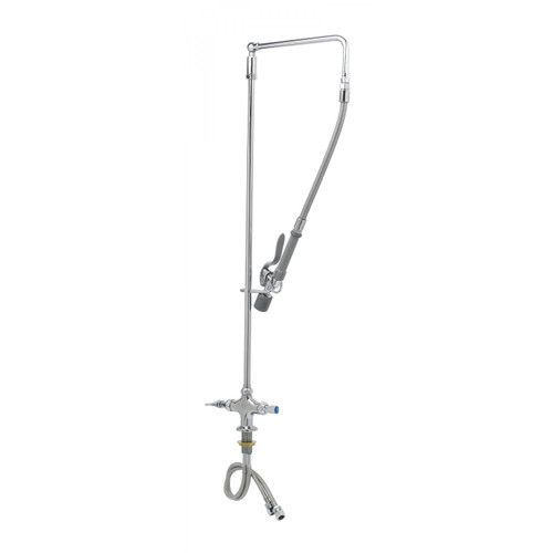 T&S Brass B-0111-C EasyInstall Pre-Rinse Unit overhead swivel arm single hole base inlet flex lines