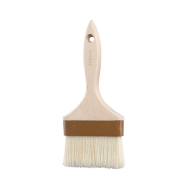 Winco WFB-40 Pastry/Basting Brush 4" Wide Boar Hair Bristles Wooden Handle Plastic Ferrules