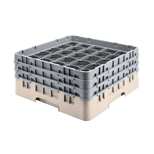Cambro 36S534184 Camrack Glass Rack With (2) Soft Gray Extenders - 4 Cases