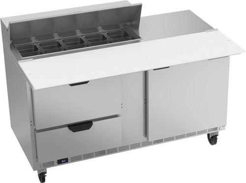 Beverage Air SPED60HC-10C-2 60" W Two-Section One Door Sandwich Top Refrigerated Counter