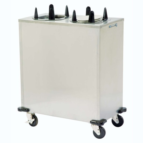 Lakeside V6214 Easy-Glide 22.75" W Stainless Steel Heated Mobile Oval Dish Dispenser - 120V
