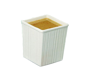 Bon Chef 9504PWHT White Square Aluminum Dressing Container