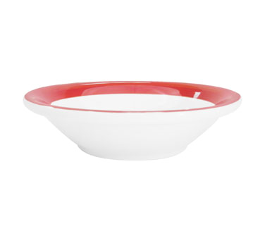 CAC China R-11-R 4.75 Oz. Red Ceramic Round Rainbow Fruit Dish (3 Dozen Per Case)